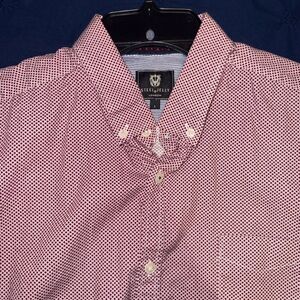 Large Casual Red Button Down Shirt for Men